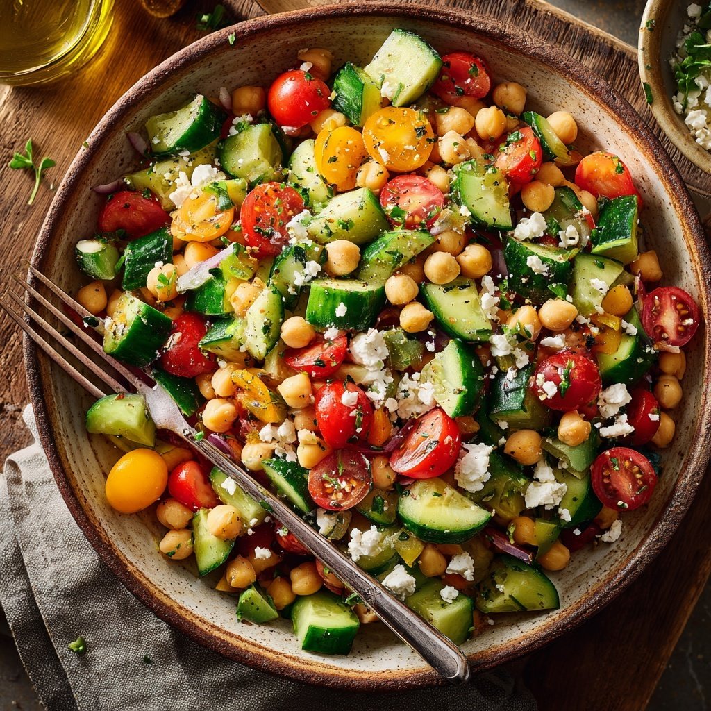 Mediterranean Chickpea And Cucumber Salad