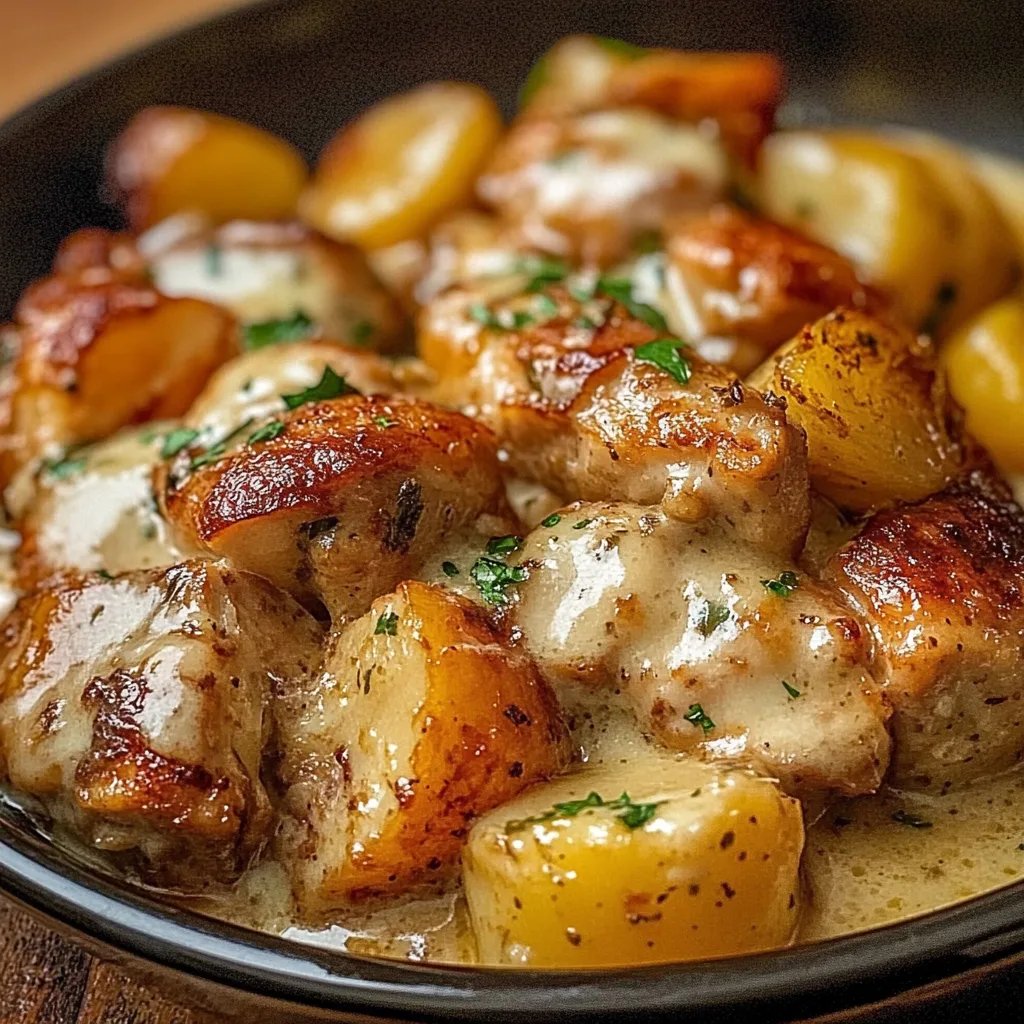 Garlic Parmesan Crockpot Chicken and Potatoes