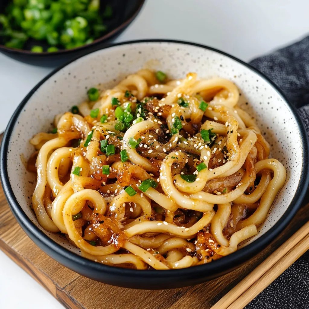 Vegan Garlic Udon Noodles