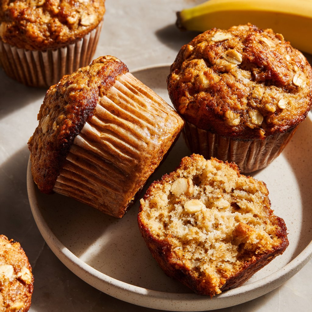 Healthy Banana Oat Muffins