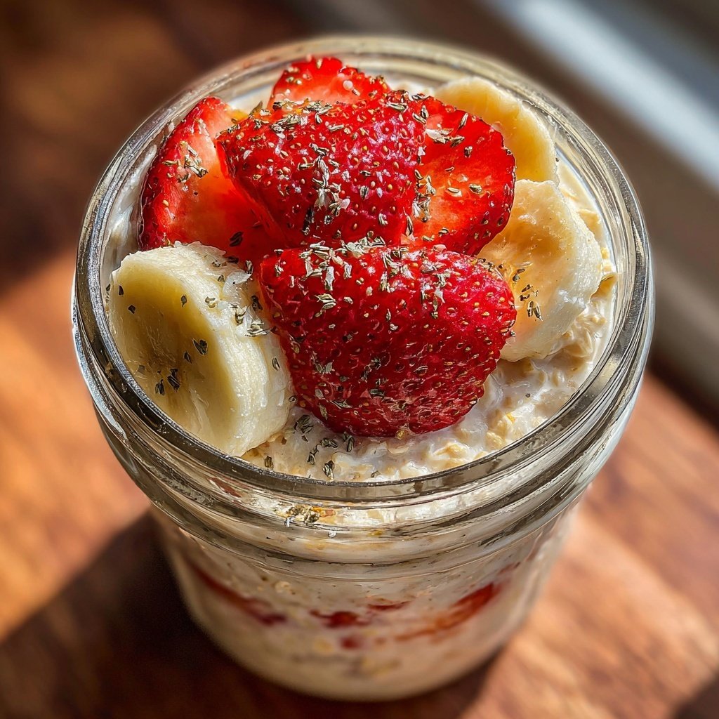 Strawberry Banana Overnight Oats