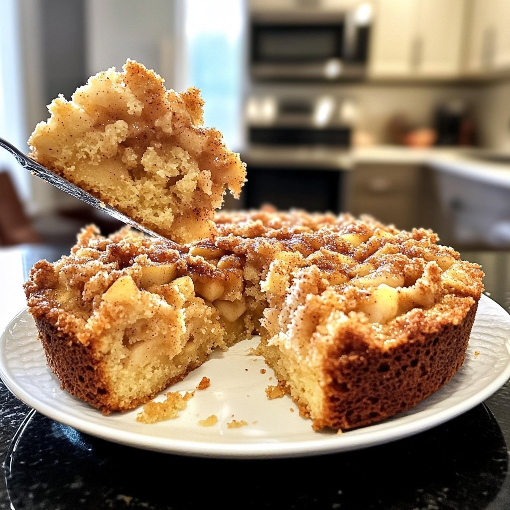 Apple Crumb Cake – Topped with Cinnamon Apple Drizzle
