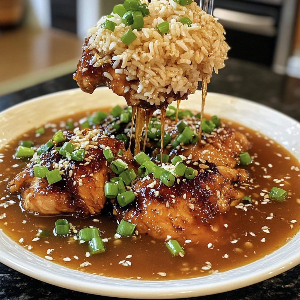 Caramelised Soy Chicken in Garlic Ginger Broth with Rice