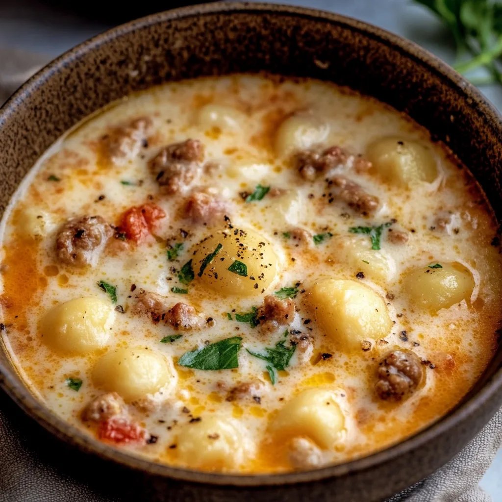 Creamy Italian Sausage Gnocchi Soup