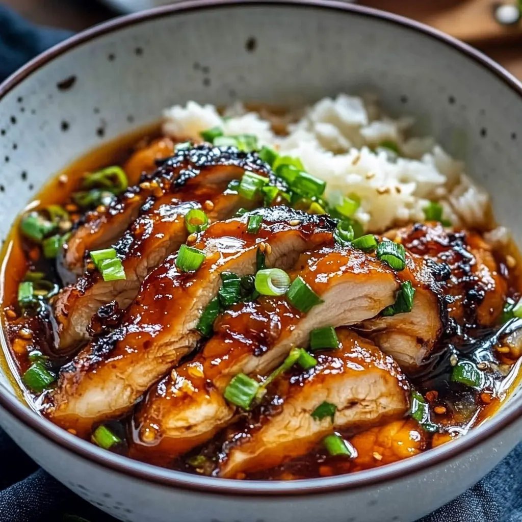 Caramelised Soy Chicken in Garlic Ginger Broth with Rice