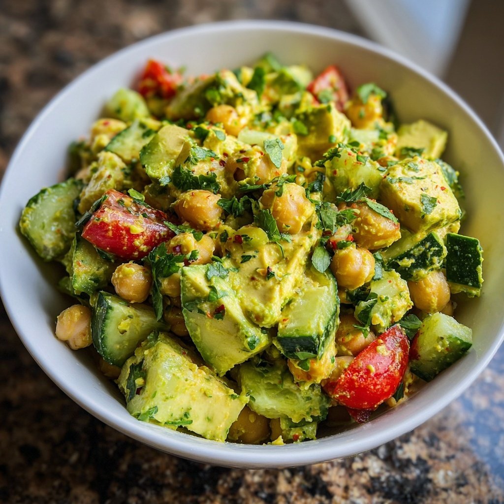 Healthy & Light Avocado Chickpea Salad