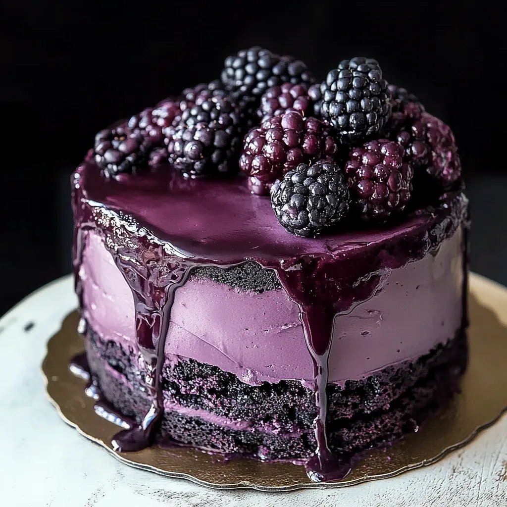 Decadent Blackberry Velvet Gothic Cake