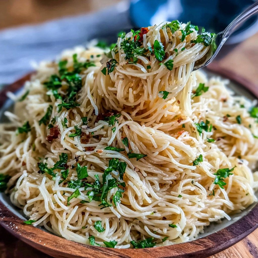 Angel Hair Pasta With Lemon Garlic Butter Sauce