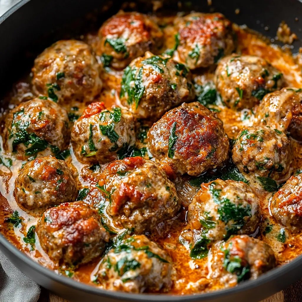 Creamy Tuscan Low Carb Meatballs